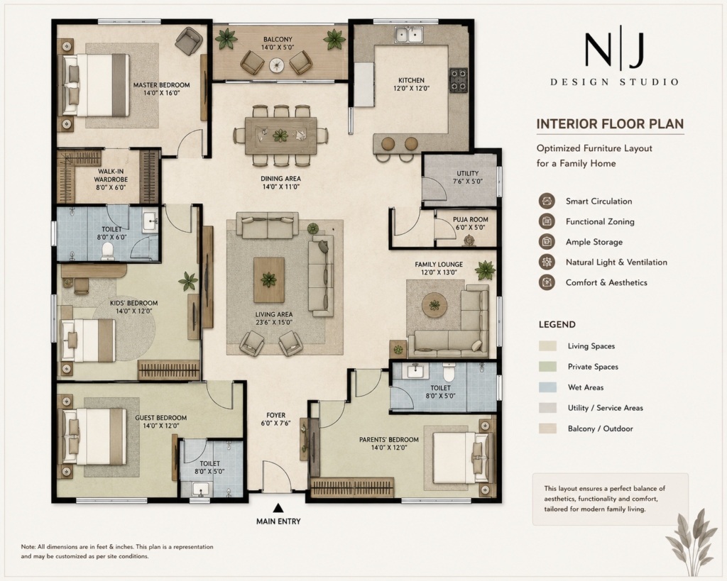 Interior Designer in Guwahati: The Complete Guide to Designing Beautiful Homes & Commercial Spaces 7 Modern luxury home interior designed by NJ Design Studio in Guwahati