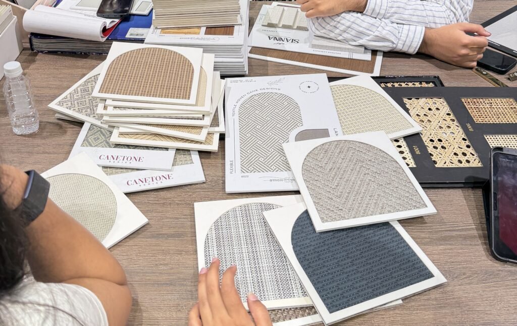 Interior designer selecting premium materials for a luxury home in Assam
