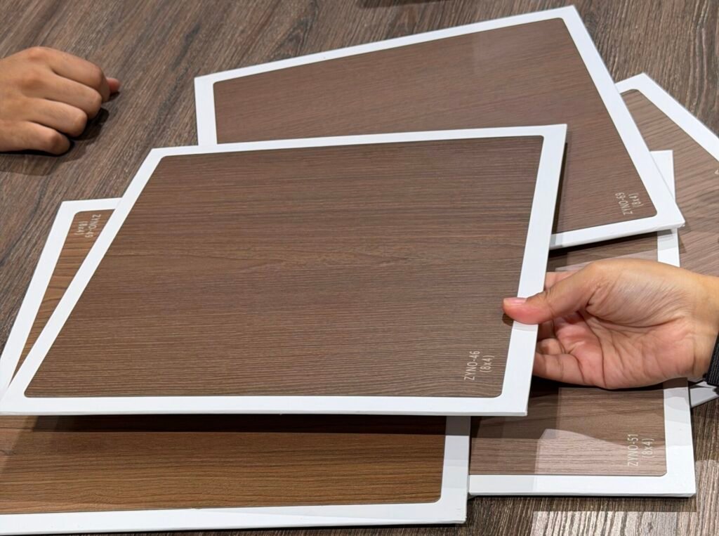 Interior Designer in Guwahati: The Complete Guide to Designing Beautiful Homes & Commercial Spaces 9 Collection of premium interior materials including wood, stone, laminates, and flooring samples
